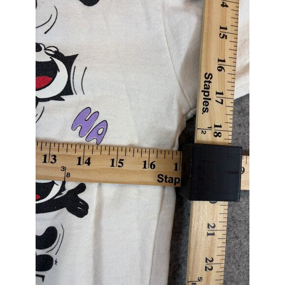 VINTAGE Felix The Cat Sweatshirt Kids 10/12 White Very Funny FunStuff Crewneck - Picture 2 of 7